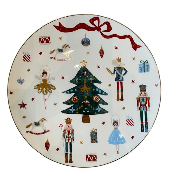 Monterey Bay Nutcracker Ballet Dinner Plates 10.5in Set of 4 Christmas New - Picture 1 of 14